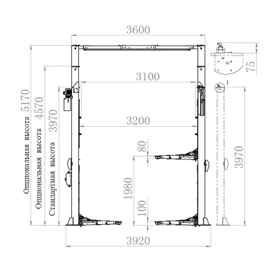 BRIGHT BETA 55, высота 4650 мм