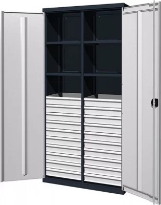 Шкаф инструментальный с 4 полками и 20 ящиками Ferrum Classic 03.3204