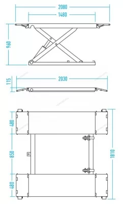 Подъемник ножничный 3 т, 380 В NORDBERG N632-3B_380 синий