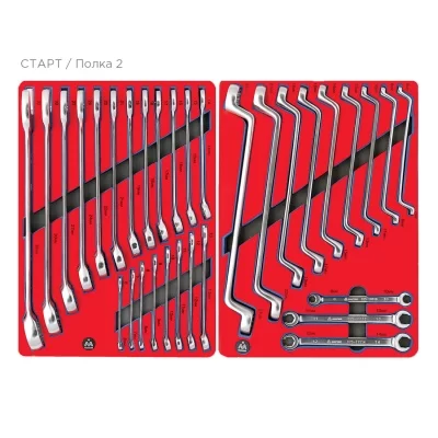 Набор инструментов "СТАРТ" для тележки, 7 ложементов, 161 предмет МАСТАК 5-0016