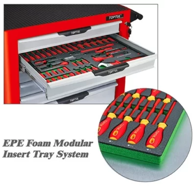 Тележка инструментальная 7 ящиков с набором инструментов VDE 125 предметов TOPTUL GE-12518V