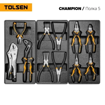 Набор инструментов "CHAMPION" для тележки, 18 ложементов, 239 предметов TOLSEN TT85416-239