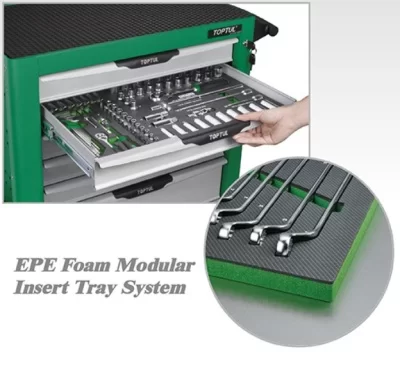 Тележка инструментальная 7 ящиков с набором инструментов 261 предмет TOPTUL GE-26109