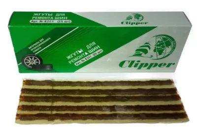 Набор жгутов бутилкаучуковых коричневых длинных 204мм (уп-ка25шт) CLIPPER E281