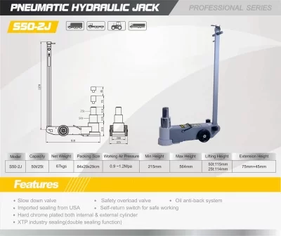 Домкрат подкатной пневмогидравлический 50/25 т SNIT S50-2J