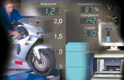 Силовой роликовый тормозной стенд для мотоциклов MAHA MBT 1000 Eurosystem