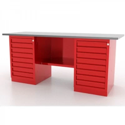 Верстак слесарный двухтумбовый 8/8 с 8 ящиками Ferrum Classic 01.288L