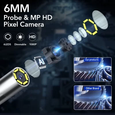 Видеоэндоскоп с HD дисплеем 4.3” и управляемым зондом 1 м, 6.2 мм, 360º RALCAM F606B