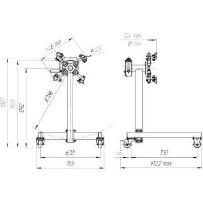 Стенд для разборки-сборки ДВС, КПП (до 500 кг) ЧЗАО Р500Е-500