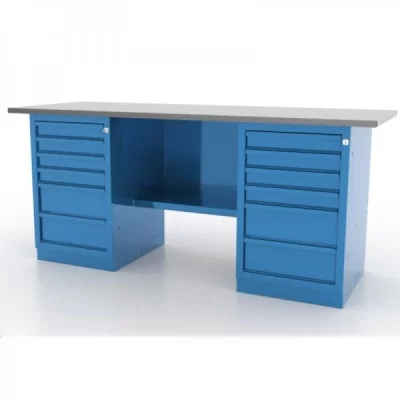 Верстак слесарный двухтумбовый 6/6 с 6 ящиками Ferrum Classic 01.266L