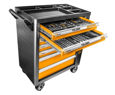 Набор инструментов 157 предметов, "BOXER", в черной тележке, в комплекте гайковерт TT73362 TOLSEN TT85415P