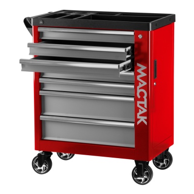 Тележка инструментальная, 7 выдвижных ящиков, "НОВА", красная МАСТАК 521-07580R