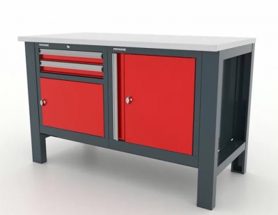 Верстак слесарный двухтумбовый c 2 ящиками и 2 дверцами Ferrum Premium 11.3102